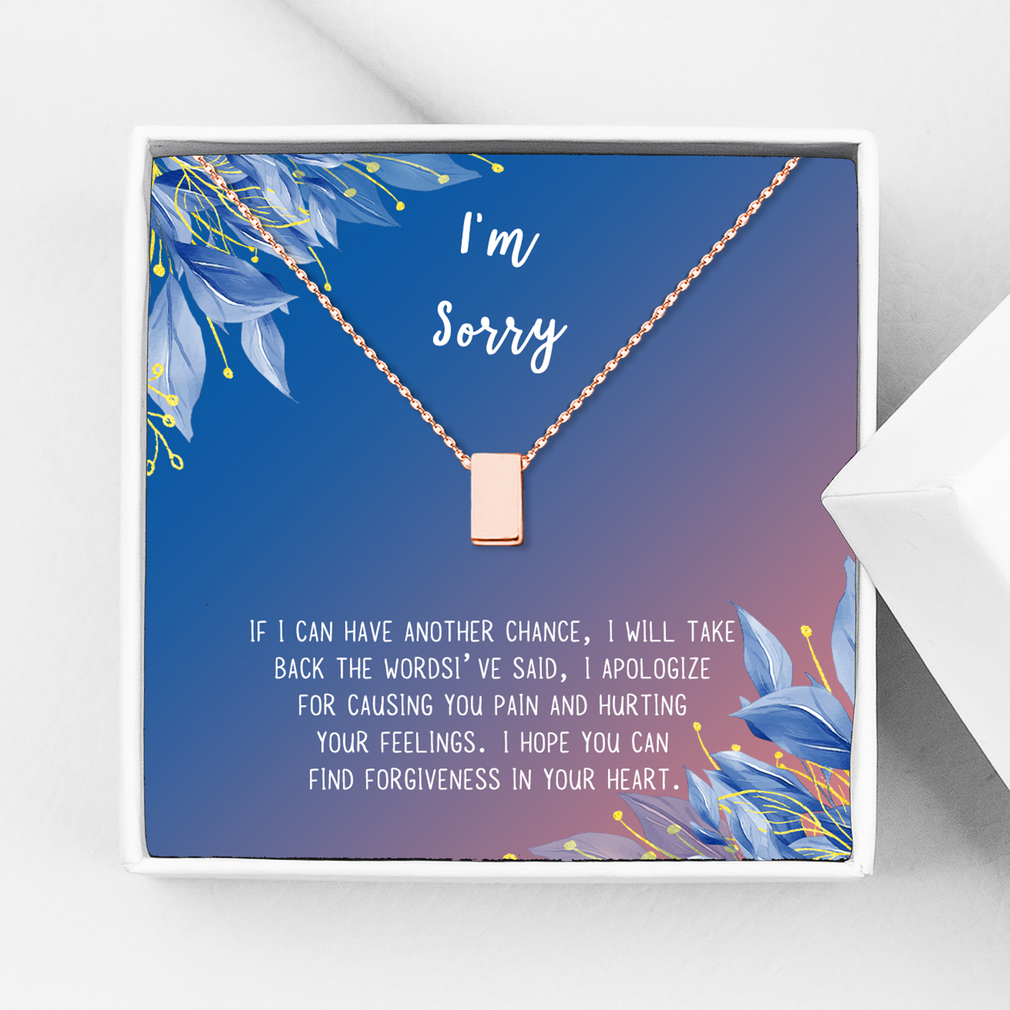 Anavia I'm Sorry, Apology Gift Card Necklace, Apology Gifts for